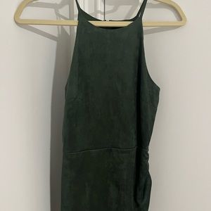 NWT AQUA green velvet mini dress